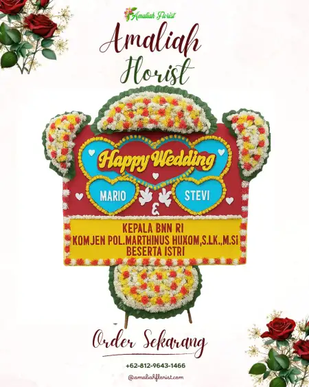 Papan Bunga Pernikahan Cipelem